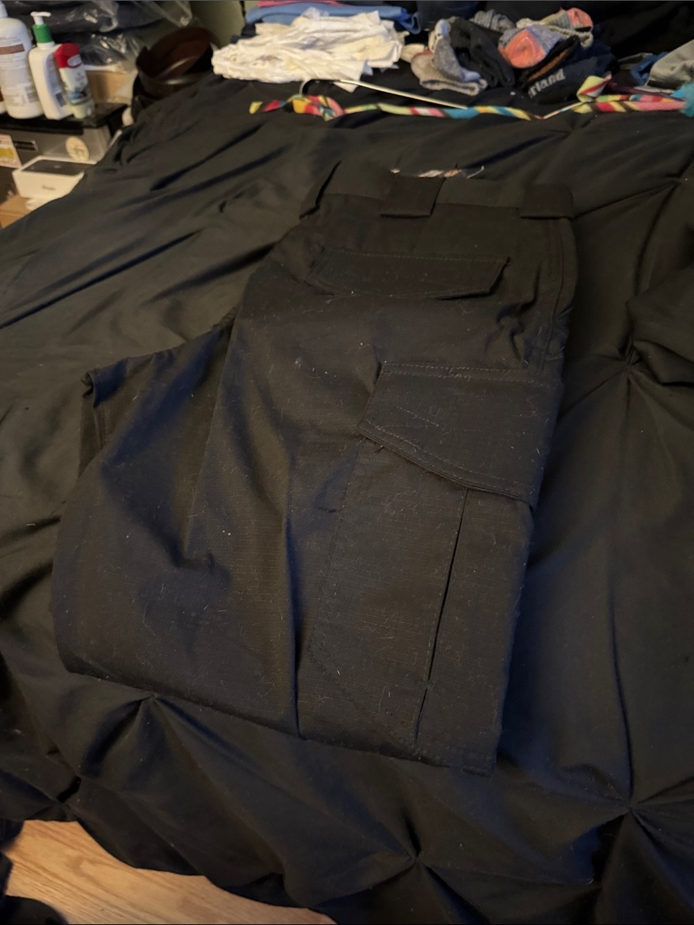 Classic Black Men's Cargo Pants with Utility Pockets